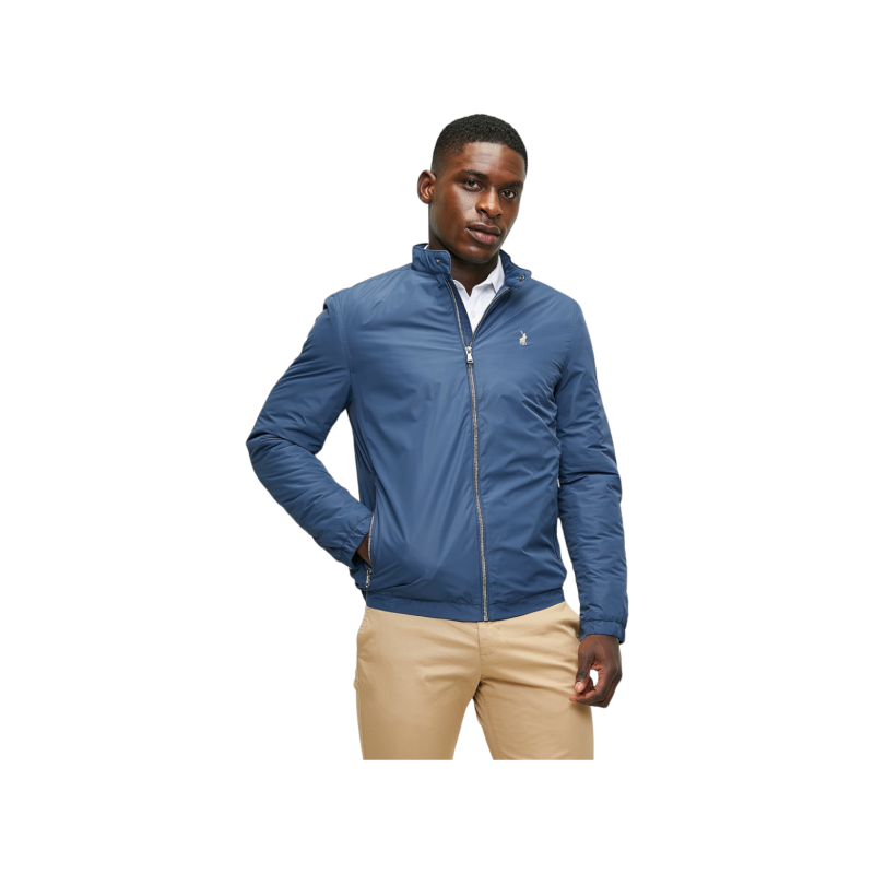 Polo Jackets Mens LS Tech Puffer Harrington Blue