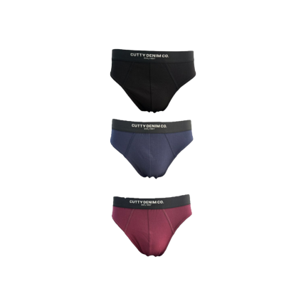 Cutty Cotton Briefs 3-Pack Black/Navy/Maroon