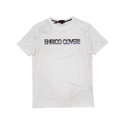 Enrico Coveri 3D Stitch Logo T-Shirt White/Blue