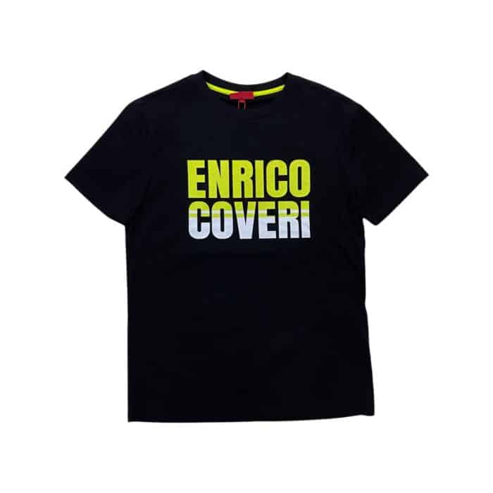 Enrico Crew T-Shirt Double Logo Black/Yellow