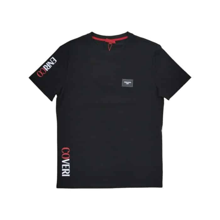 Enrico Coveri T-shirt Side Logo Print Black