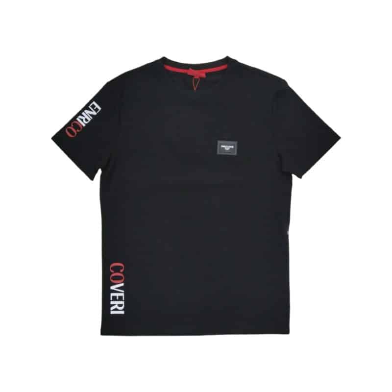 Enrico Coveri T-shirt Side Logo Print Black