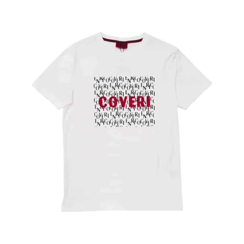 Enrico Coveri Graphic Block Logo Print White.