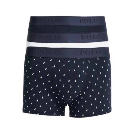 Polo Boxer Basic Knit Print 3-Pk Navy