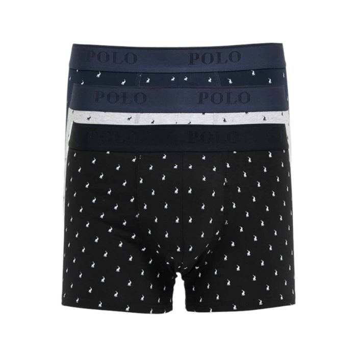 Polo Boxer Basic Knit Monogram Print 3-Pk Navy