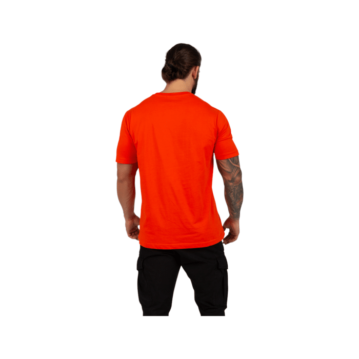 862 7B | Elevate your style with the Diesel Shirt T-Just E18 in bold orange, featuring a vibrant color and striking Diesel Ind. Network graphic print. Made from premium 100% cotton, this shirt combines all-day comfort with an edgy, fashion-forward design. Perfect for casual outings or layered looks, it’s a must-have for those who embrace bold, statement-making fashion.